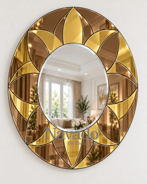 Gold Sunflower Decorative Mirror