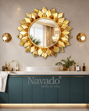 Golden Sunflower Bathroom Mirror