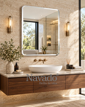 Minimal Backlit Rectangle Bathroom Mirror