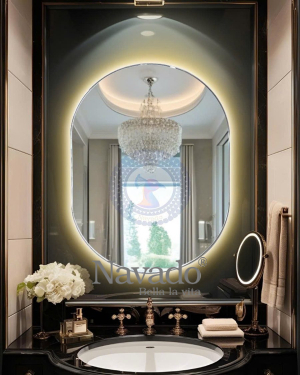 Oval Backlit Bathroom Mirror