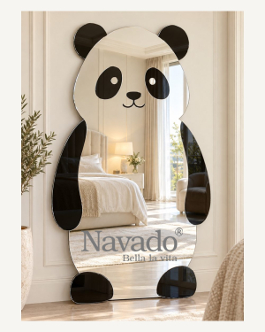 Panda Silhouette Full-Length Mirror