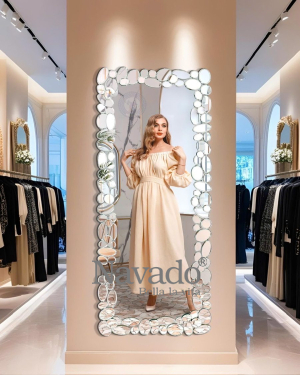 Silver Beaded Full-Length Mirror