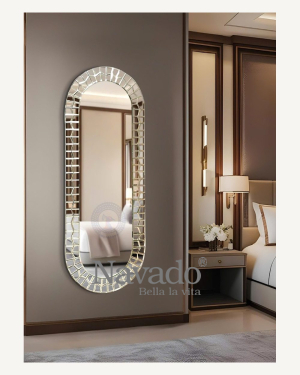 Silver Mosaic Arch Full-Length Mirror
