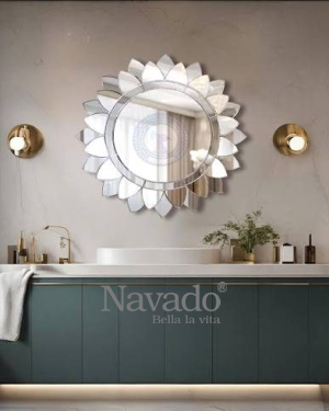 Silver Petal Vanity Mirror