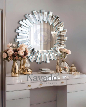 Silver Sunburst Vanity Mirror