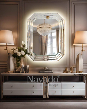 Stepped Rectangle Vanity Mirror