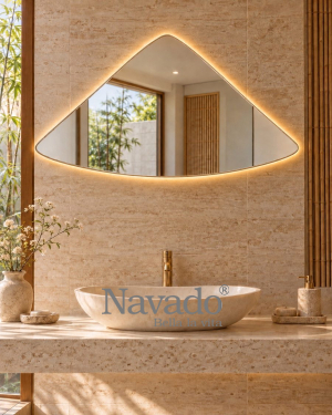 Triangular Backlit Bathroom Mirror