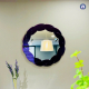 Black Scalloped Round Interior Mirror