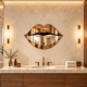 Gold Lips Decorative Bathroom Mirror