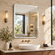 Minimal Backlit Rectangle Bathroom Mirror