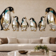 Penguin Family Decorative Mirror Art