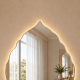 Pointed Leaf Backlit Interior Mirror