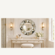 Silver Faceted Round Vanity Mirror
