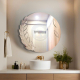 Silver Leaf Round Bathroom Mirror