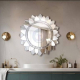 Silver Petal Vanity Mirror