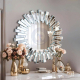Silver Sunburst Vanity Mirror