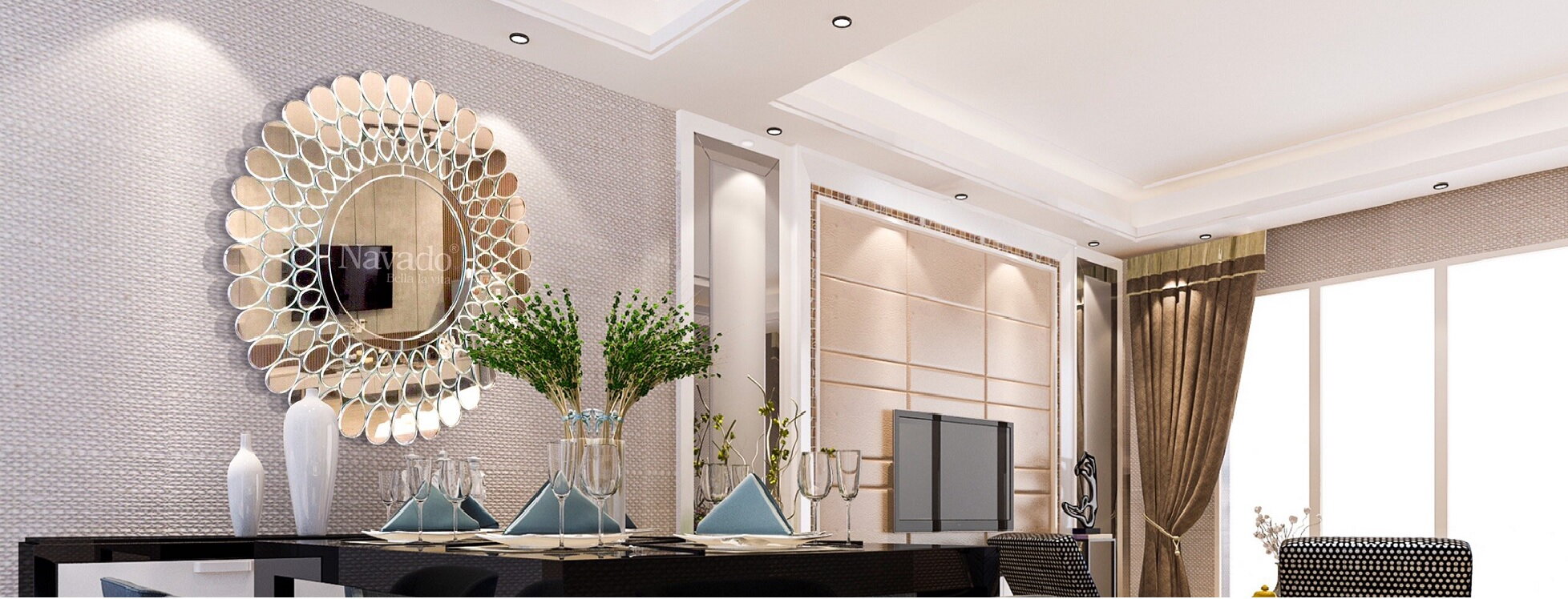 Living room wall mirror