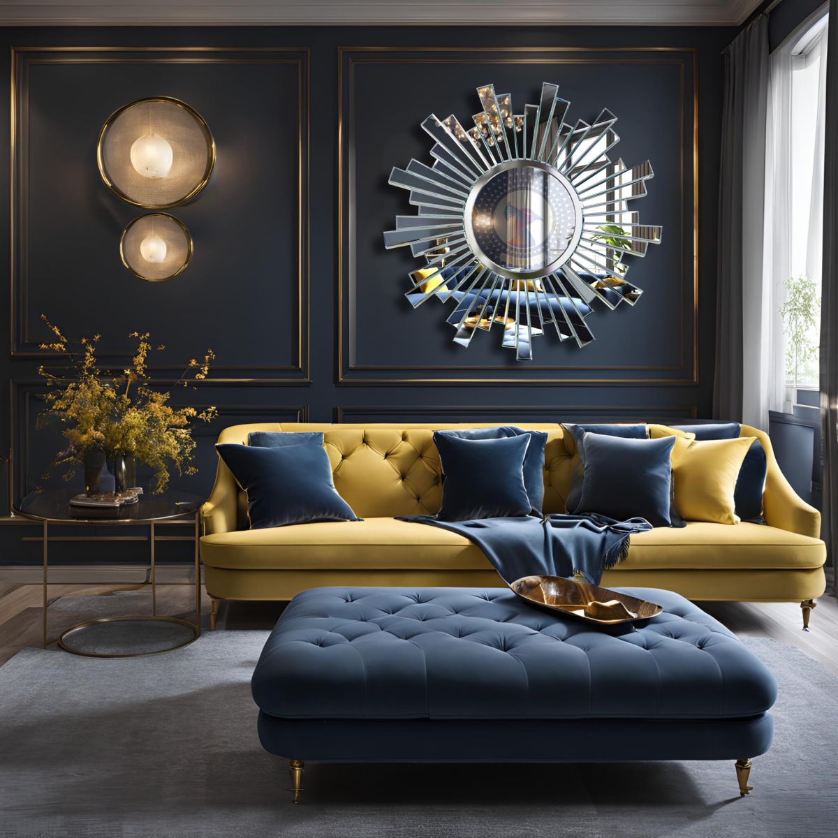 Decorative mirror model for living room wall named Tiger