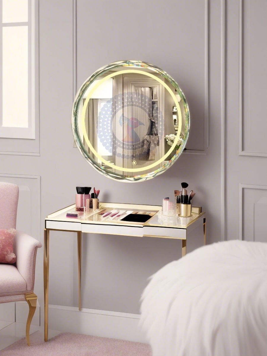 crystal led makeup wall mirror