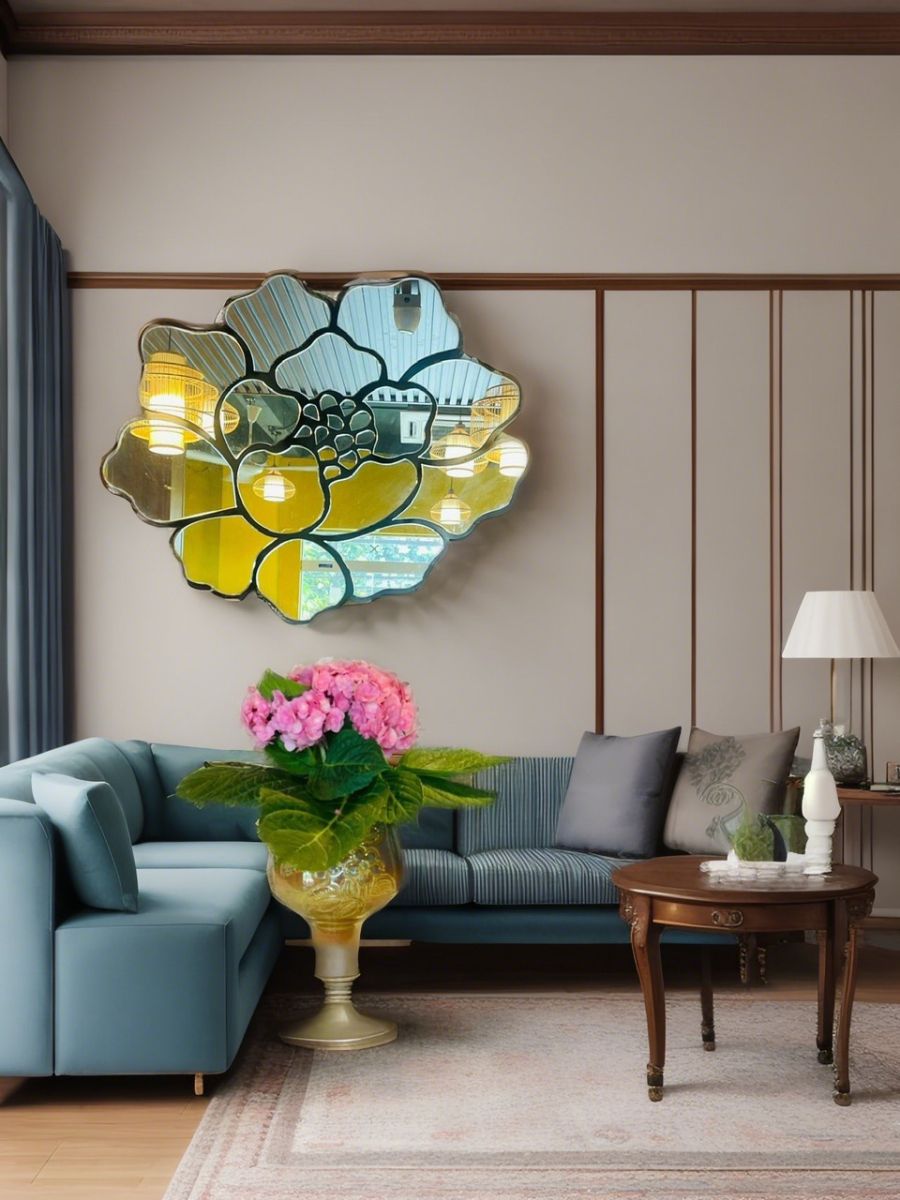 Luxury living room wall decoration hand-polished mirror