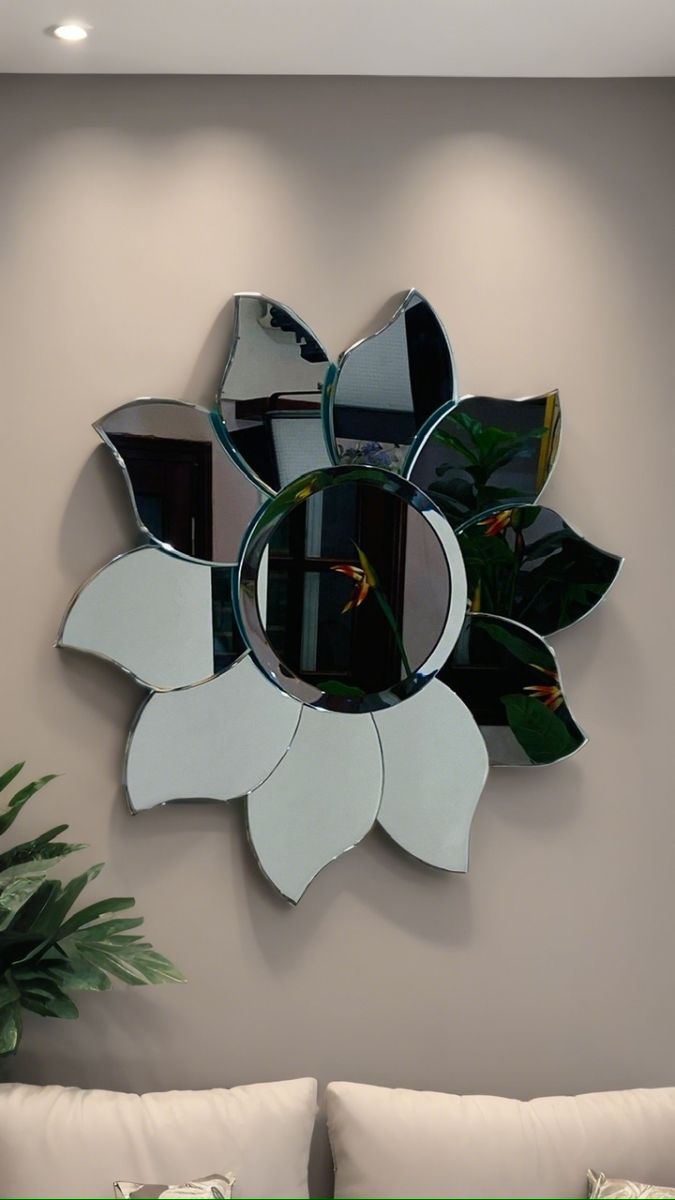 Hand-polished mirror for luxurious living room wall decoration Peony NAV 2047-NT