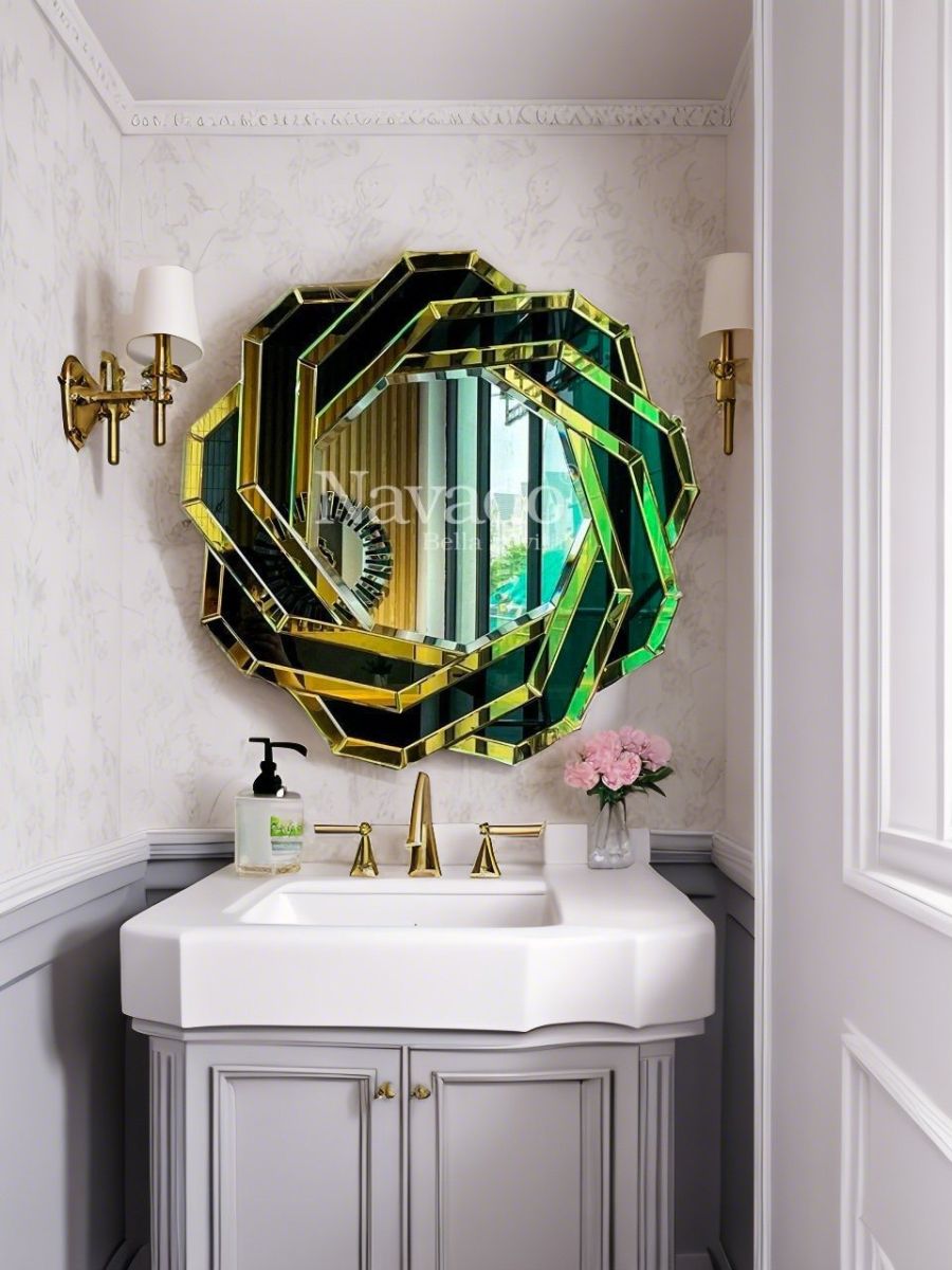  Round Artistic Mirror for Bathroom Decoration