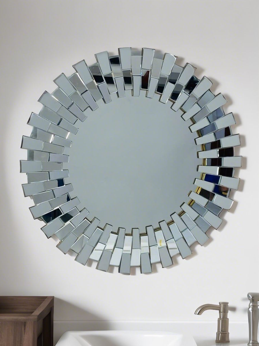 Round wall art bathroom mirror
