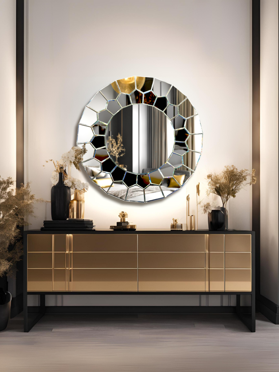  Round Artistic Bathroom Decorative Mirror