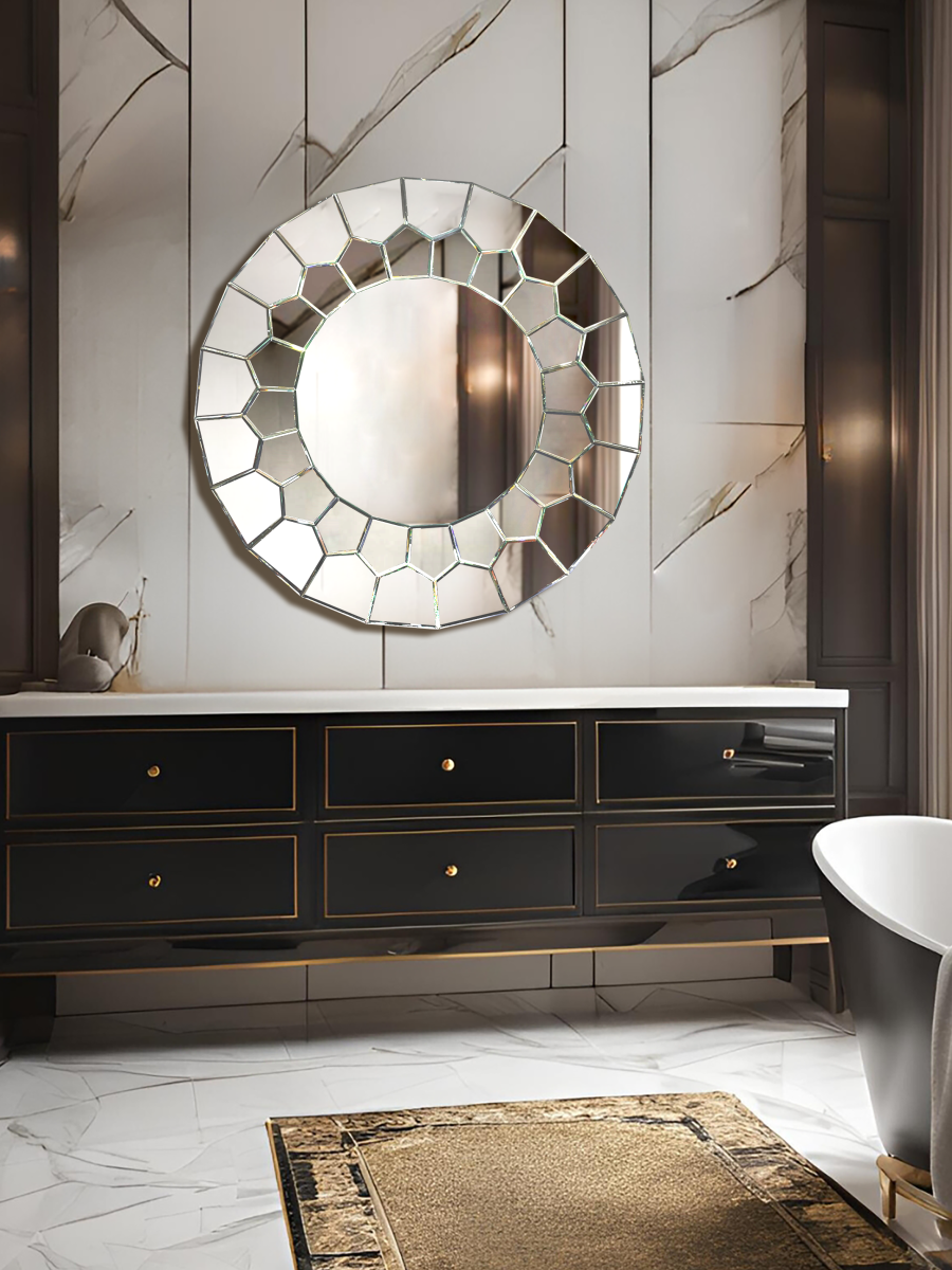  Round Artistic Bathroom Decorative Mirror