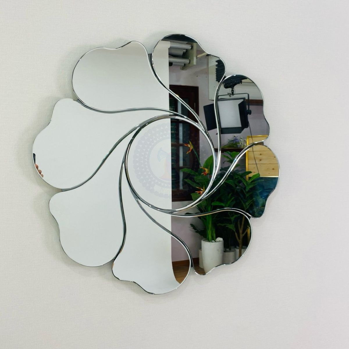 Round bathroom wall art mirror