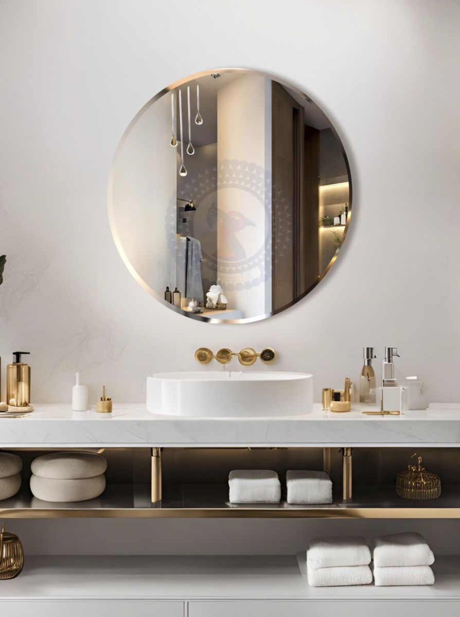 Large Round Wall Art Bathroom Mirror