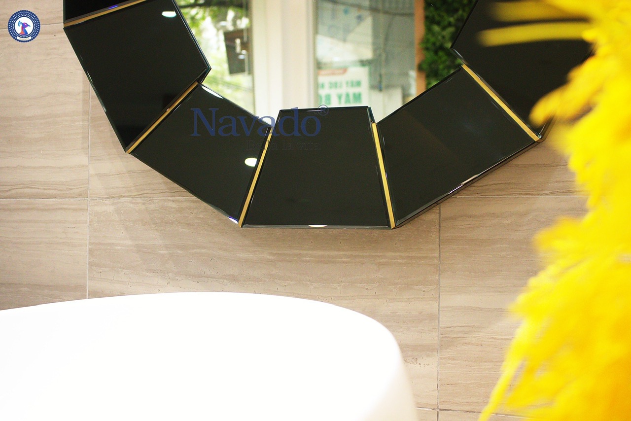 Round Black Frame Art Bathroom Wall Mirror