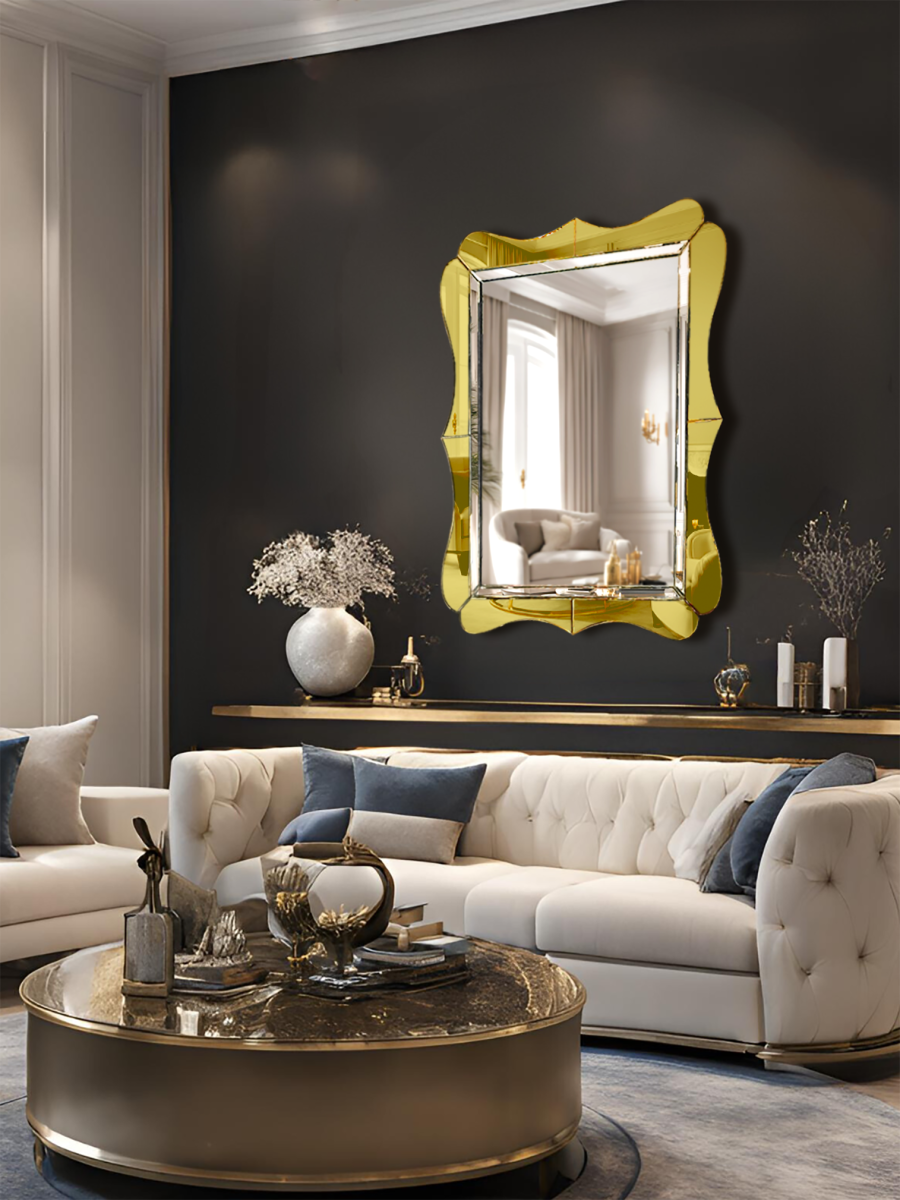 Gold Frame Bathroom Wall Art Mirror