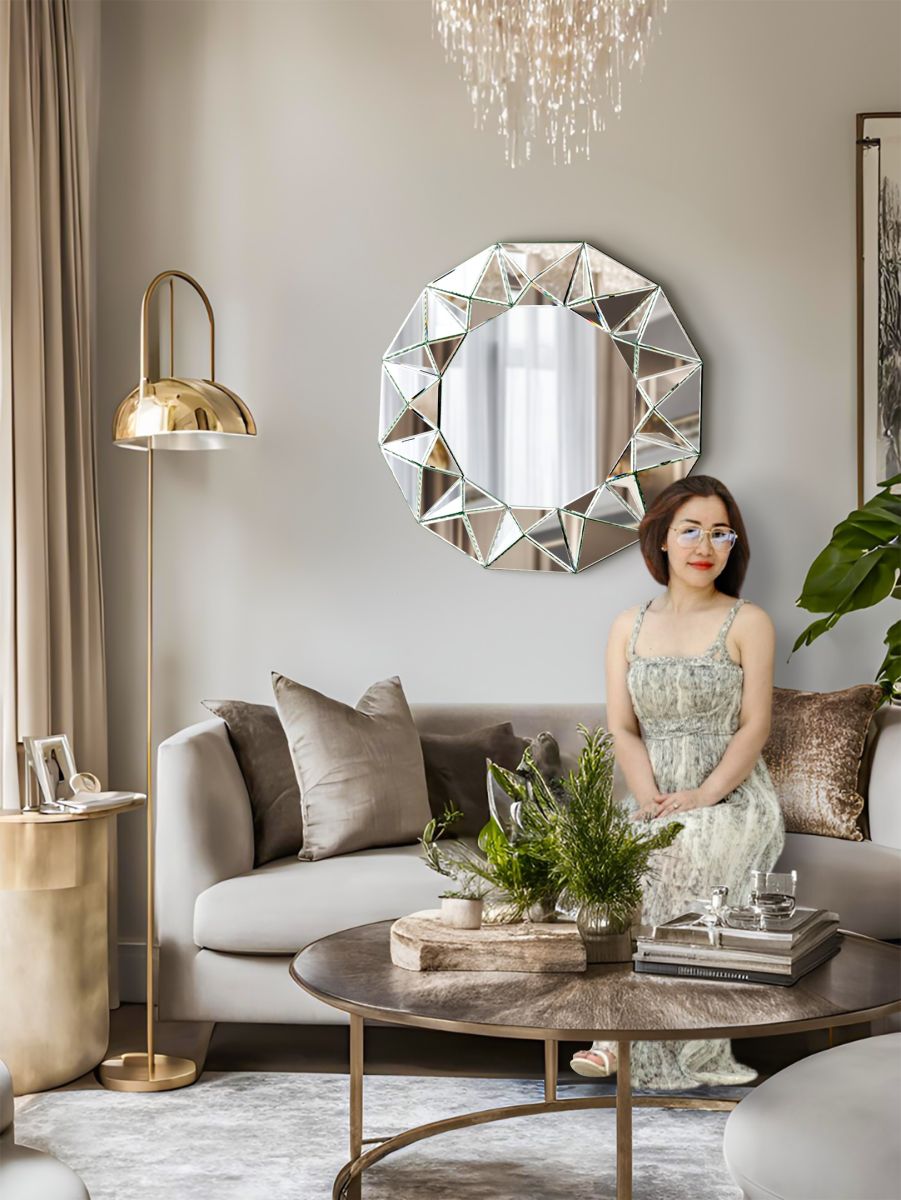 Decorative wall art round mirror