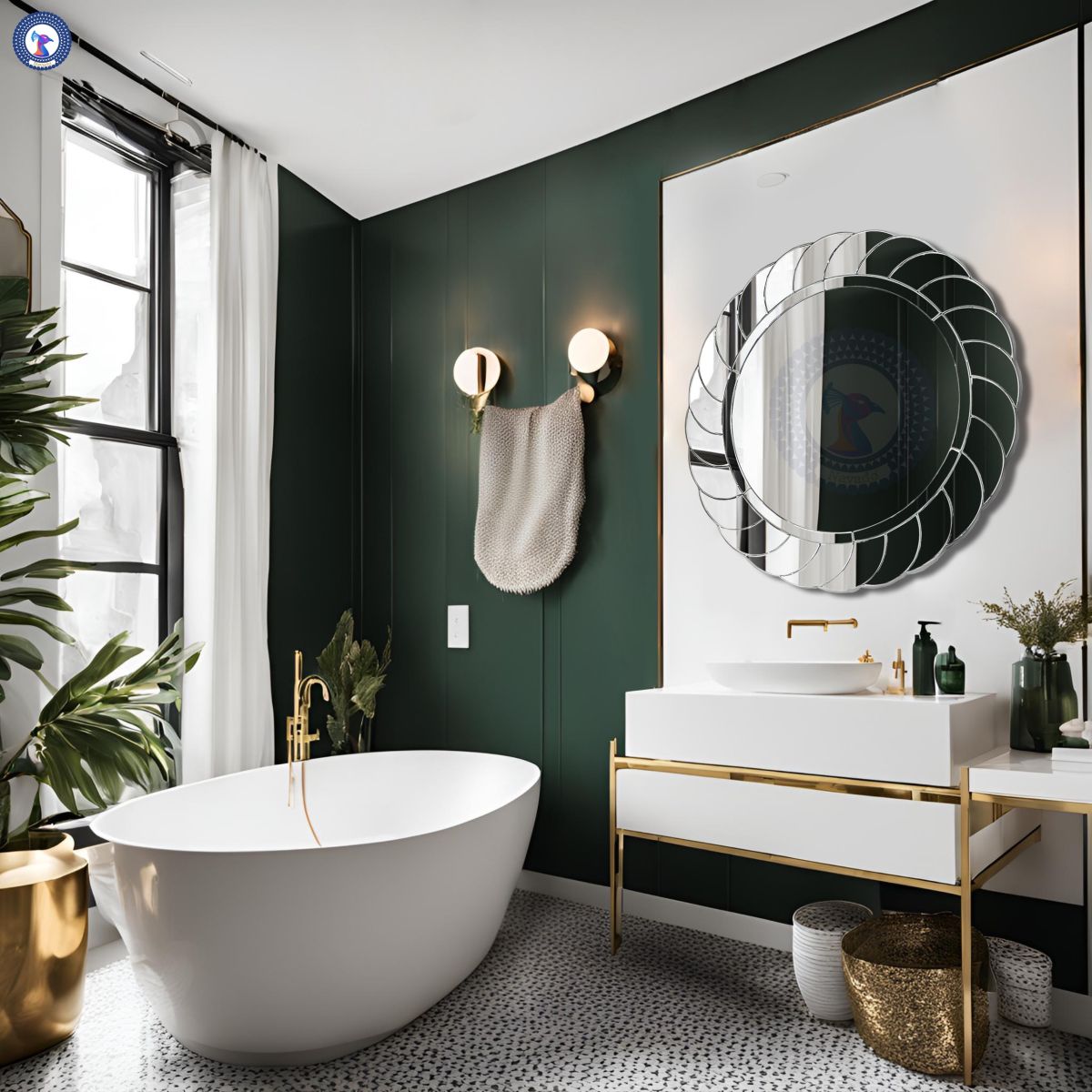 Bathroom wall art decorative mirror