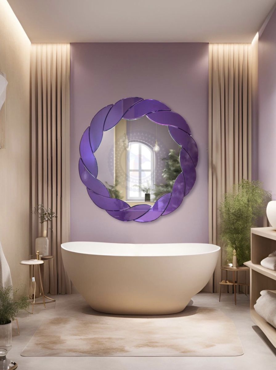 Round bathroom wall mirror