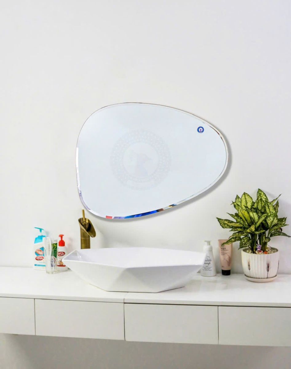 Mango-shaped bathroom wall mirror