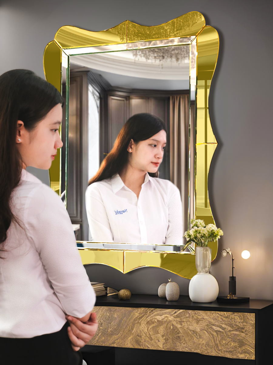 Gold Frame Wall Art Vanity Mirror