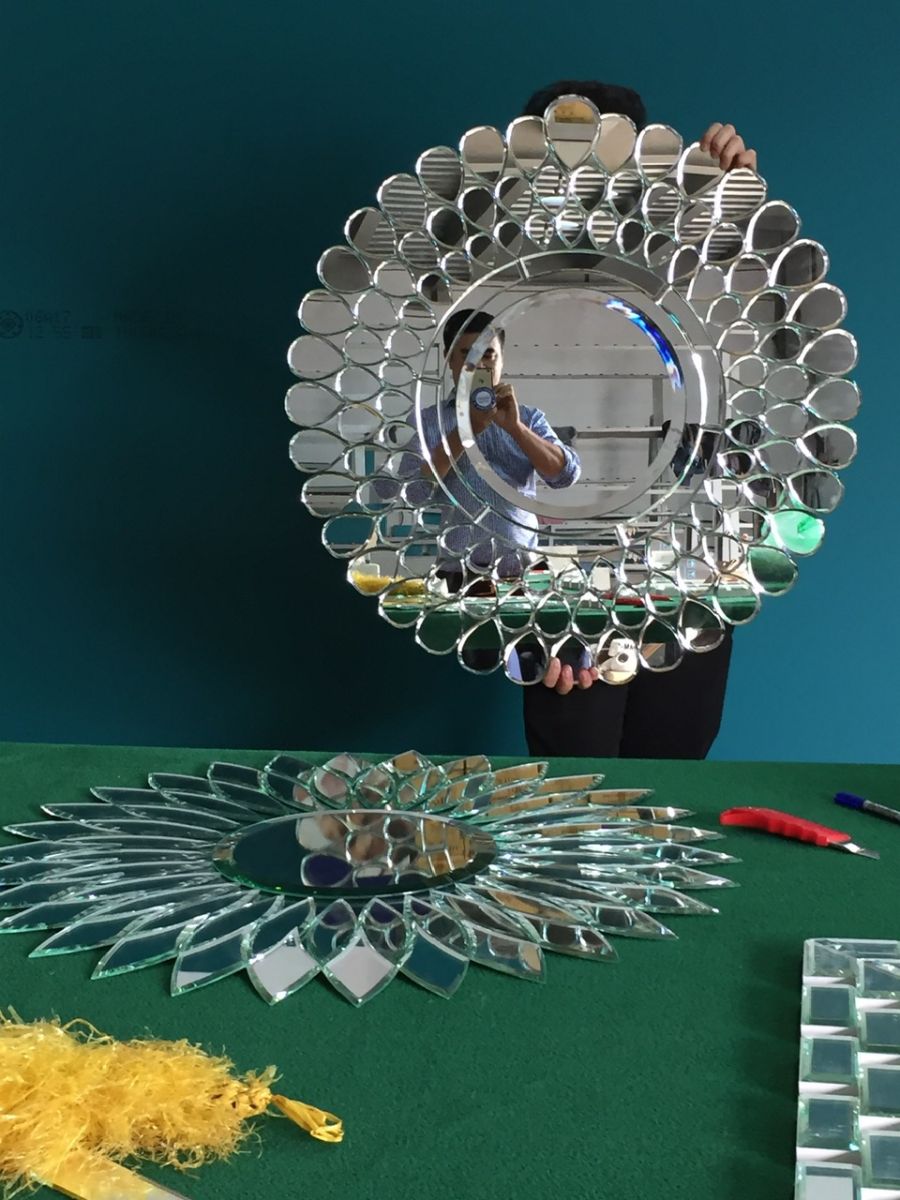 Artistic makeup mirror for bedroom