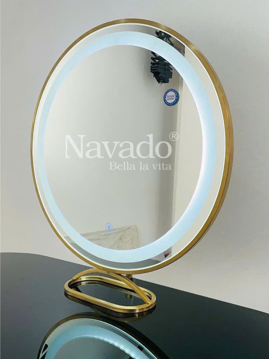 Round tabletop Vanity Mirror metal led