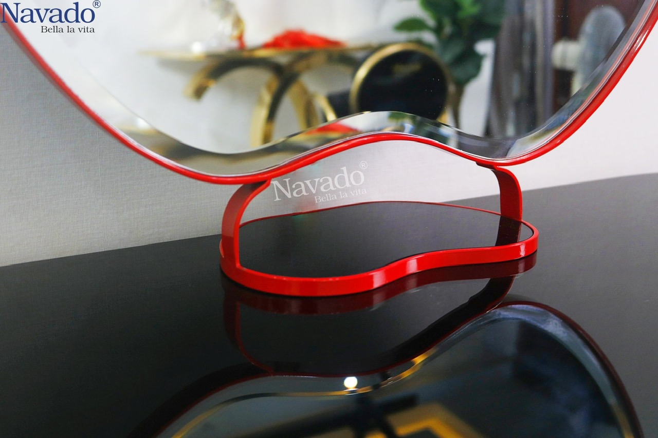 Apple tabletop Vanity Mirror metal red