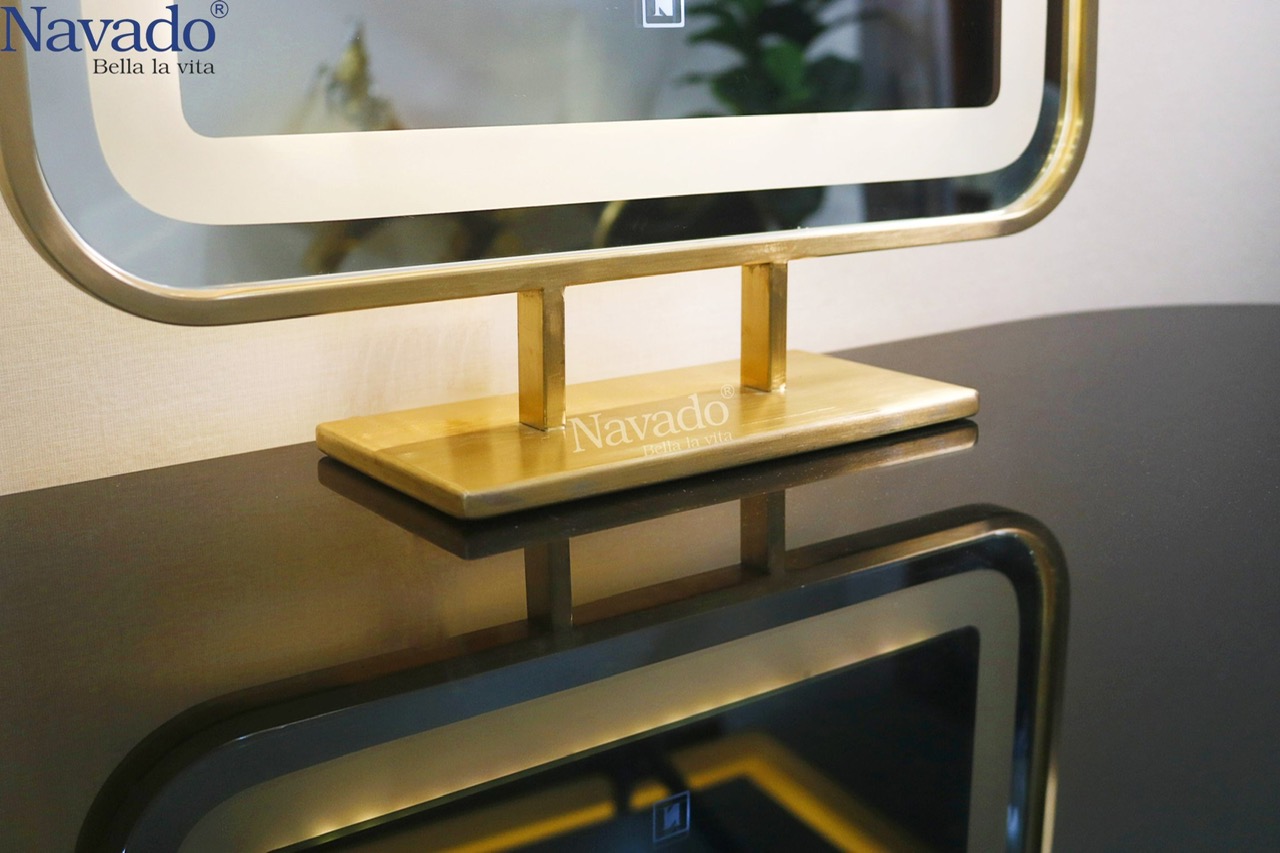 Rectangular Tabletop Vanity Mirror metal led
