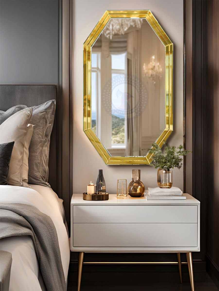 Wall Vanity Mirror Art Gold Framed 