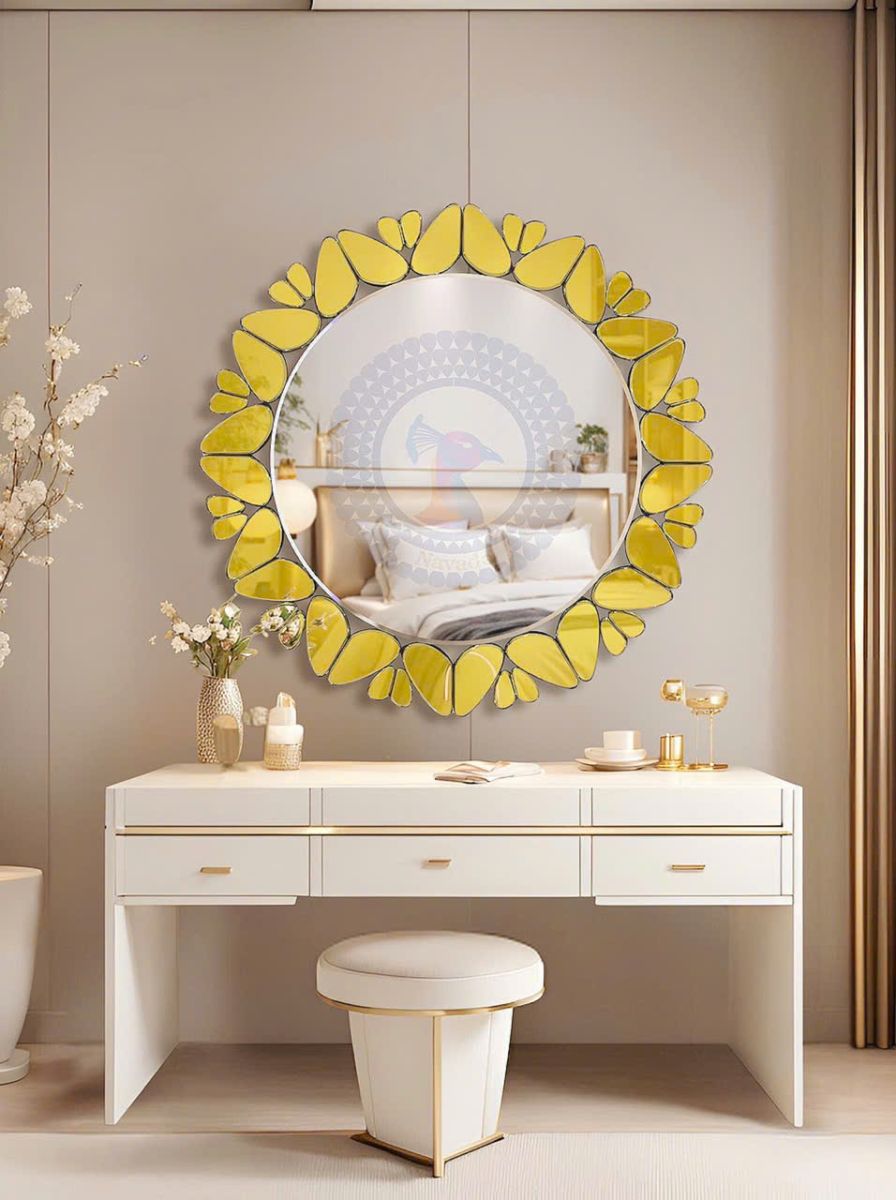 Wall mounted vanity mirror with art frame