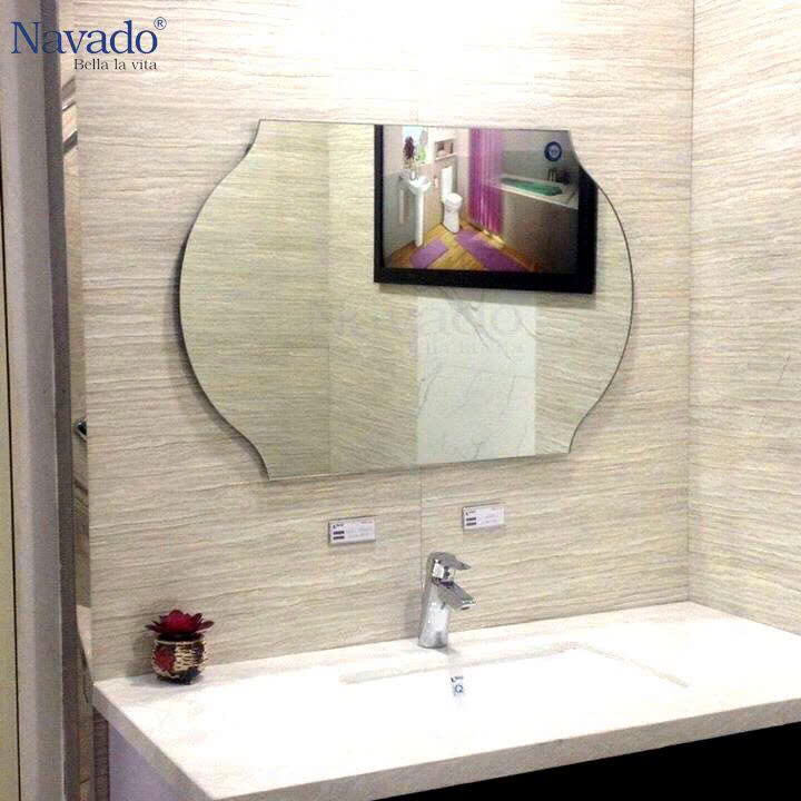 Artistic framed wall mounted bathroom mirror