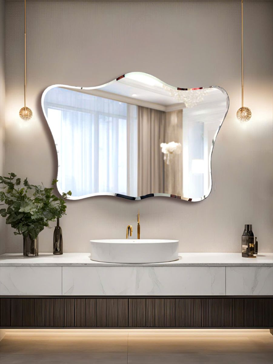 Wall Bathroom Mirror Artistically-Polished