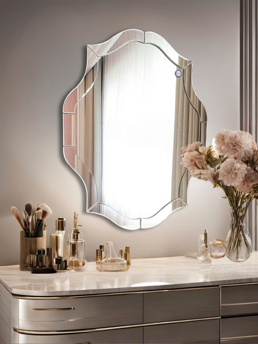 Artistic Hand-Grinded Round Vanity Mirror