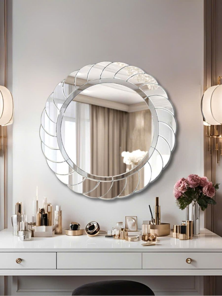 Round Bedroom Wall Vanity Mirror